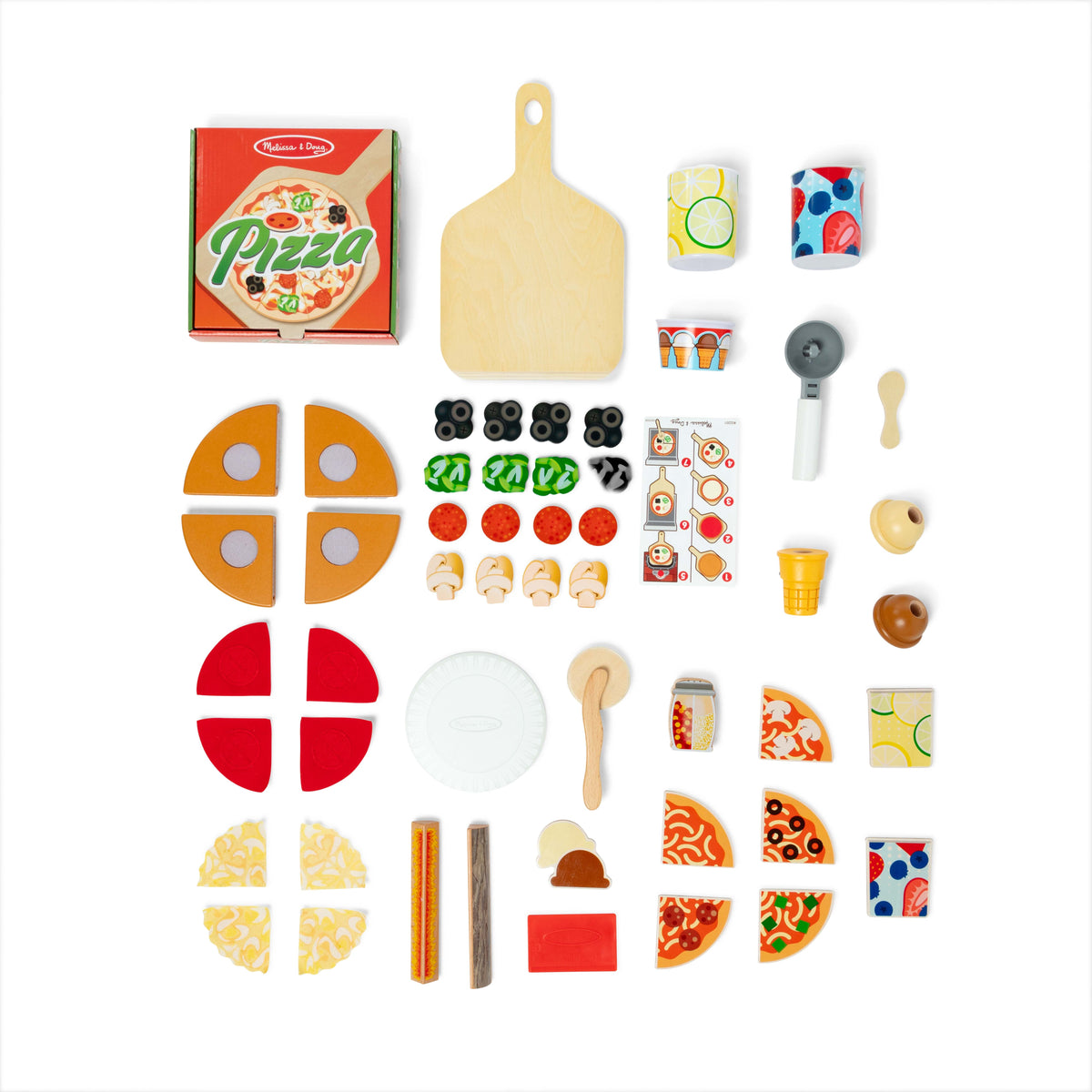 Educational Wooden Pizza Food Truck Activity Center