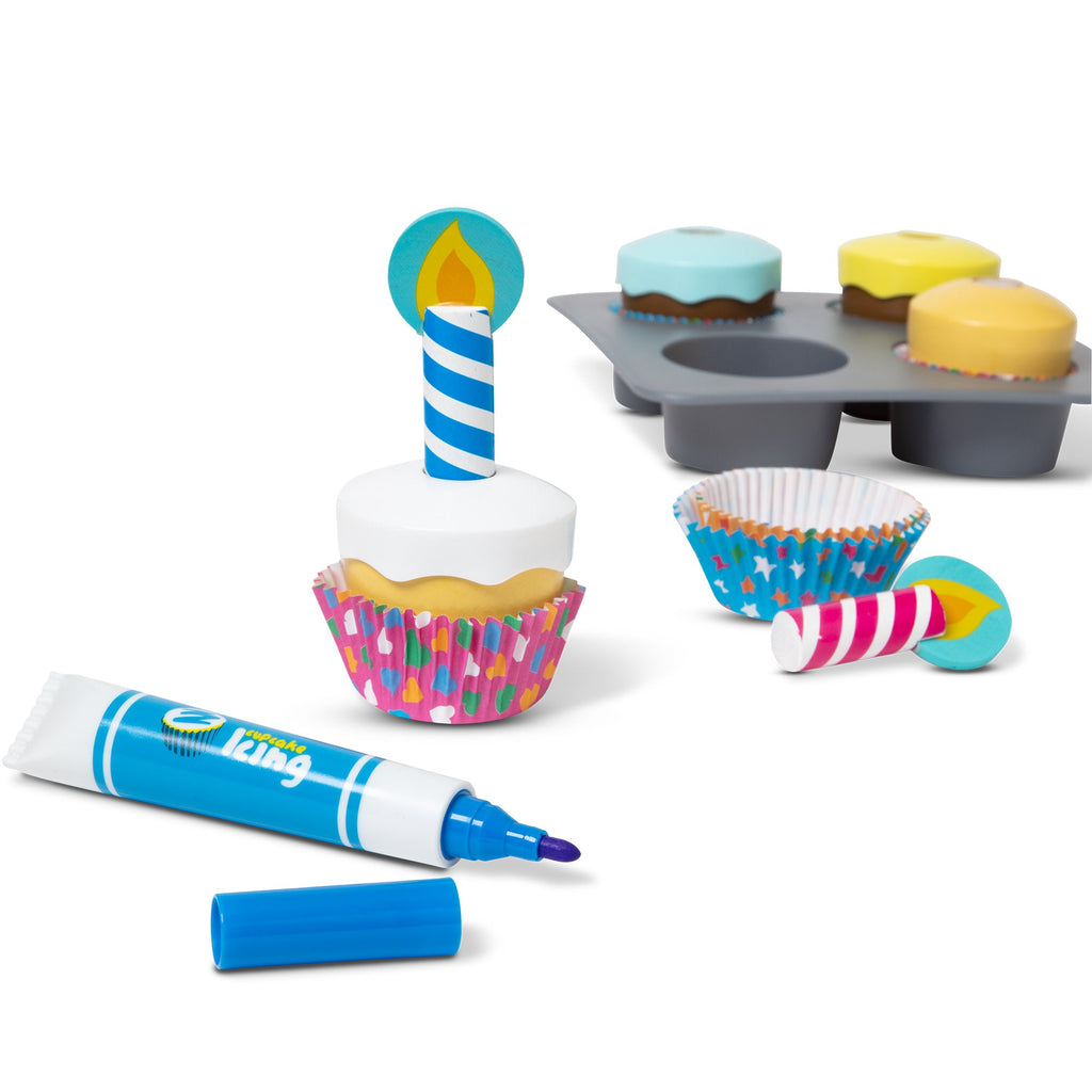 Educational Bake & Decorate Wooden Cupcake Play Set