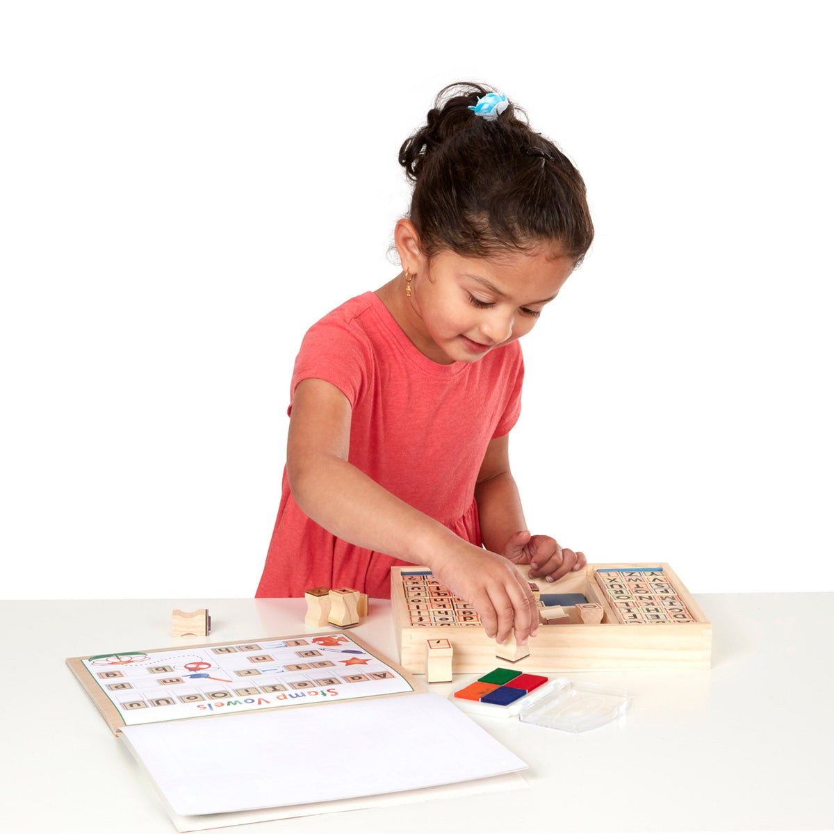 Educational Deluxe Wooden Stamp Set - ABCs 123s