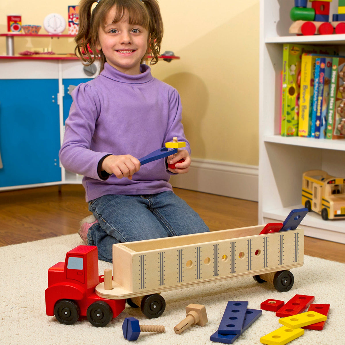 Educational Wooden Big Rig Building Set