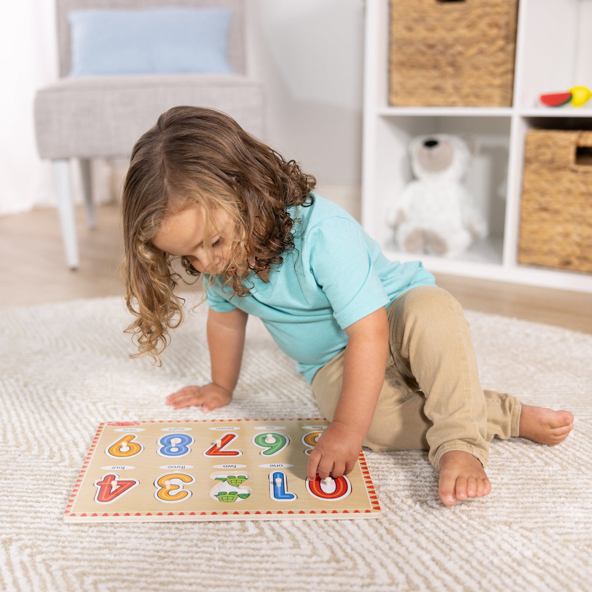 Educational Lift & See Numbers Peg Puzzle - 10 Pieces