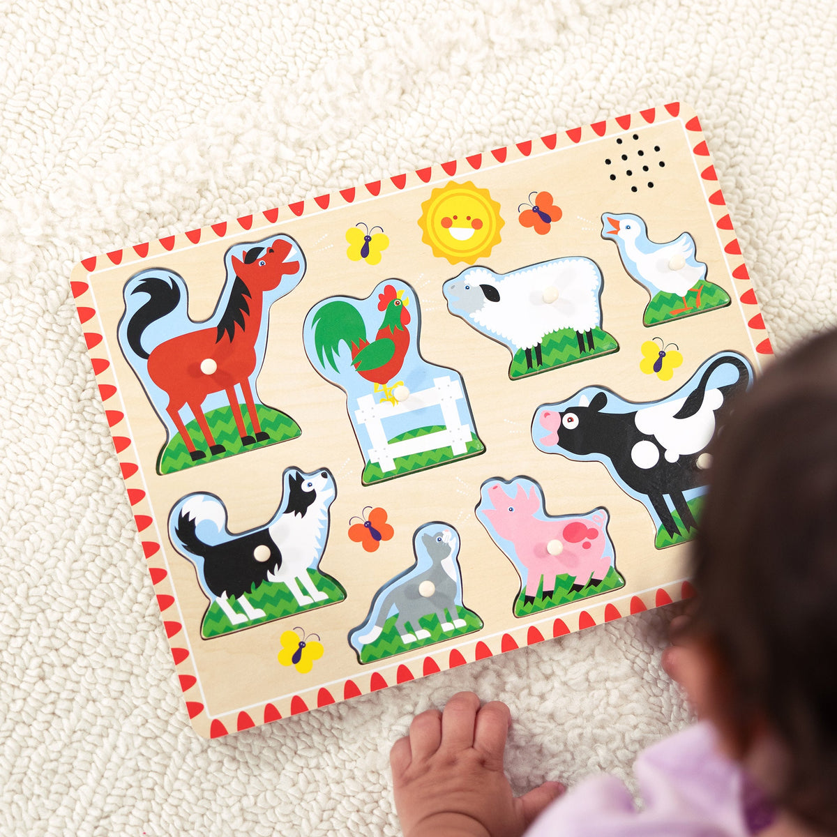 Educational Farm Animals Sound Puzzle - 8 Pieces