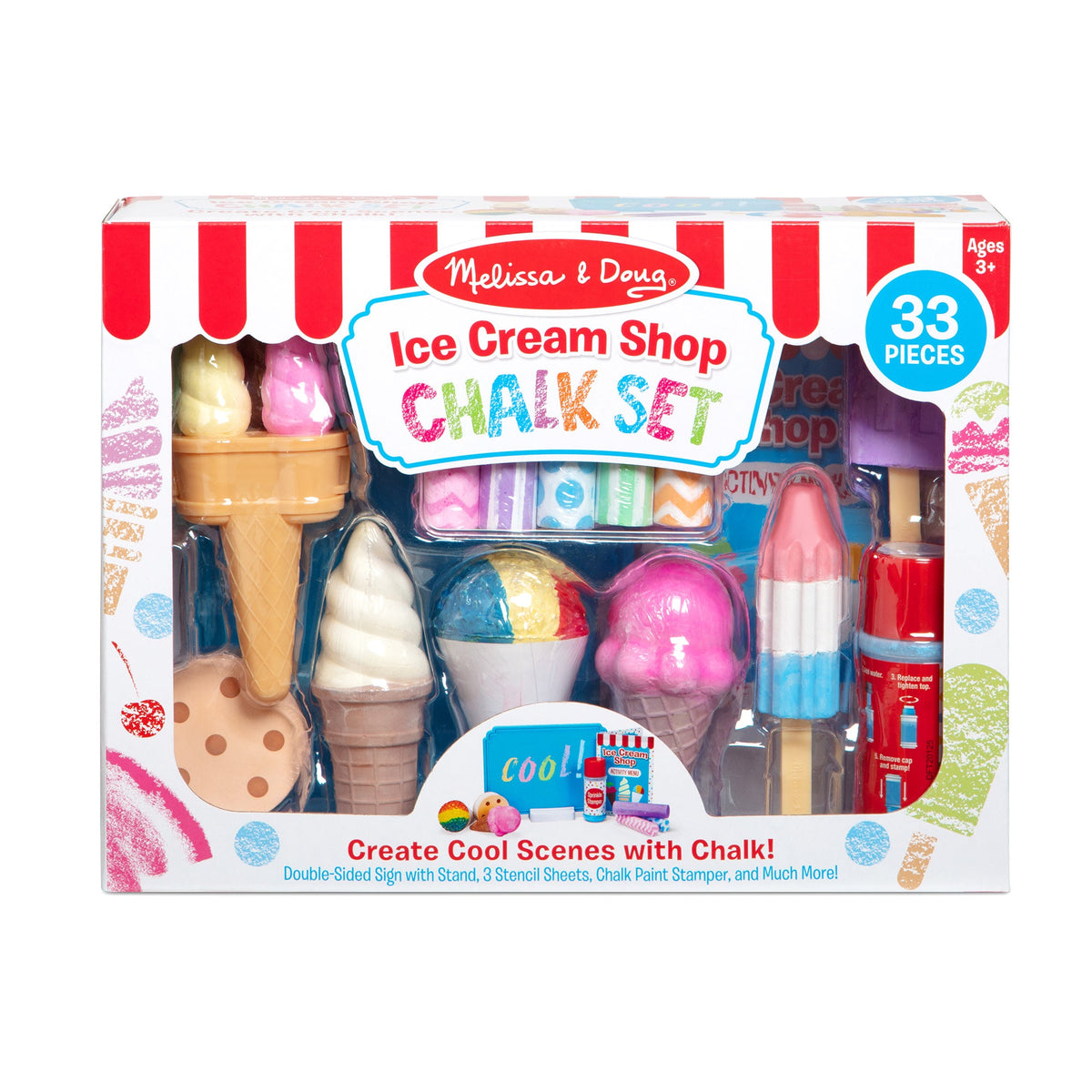 Educational Ice Cream Shop Chalk Play Set