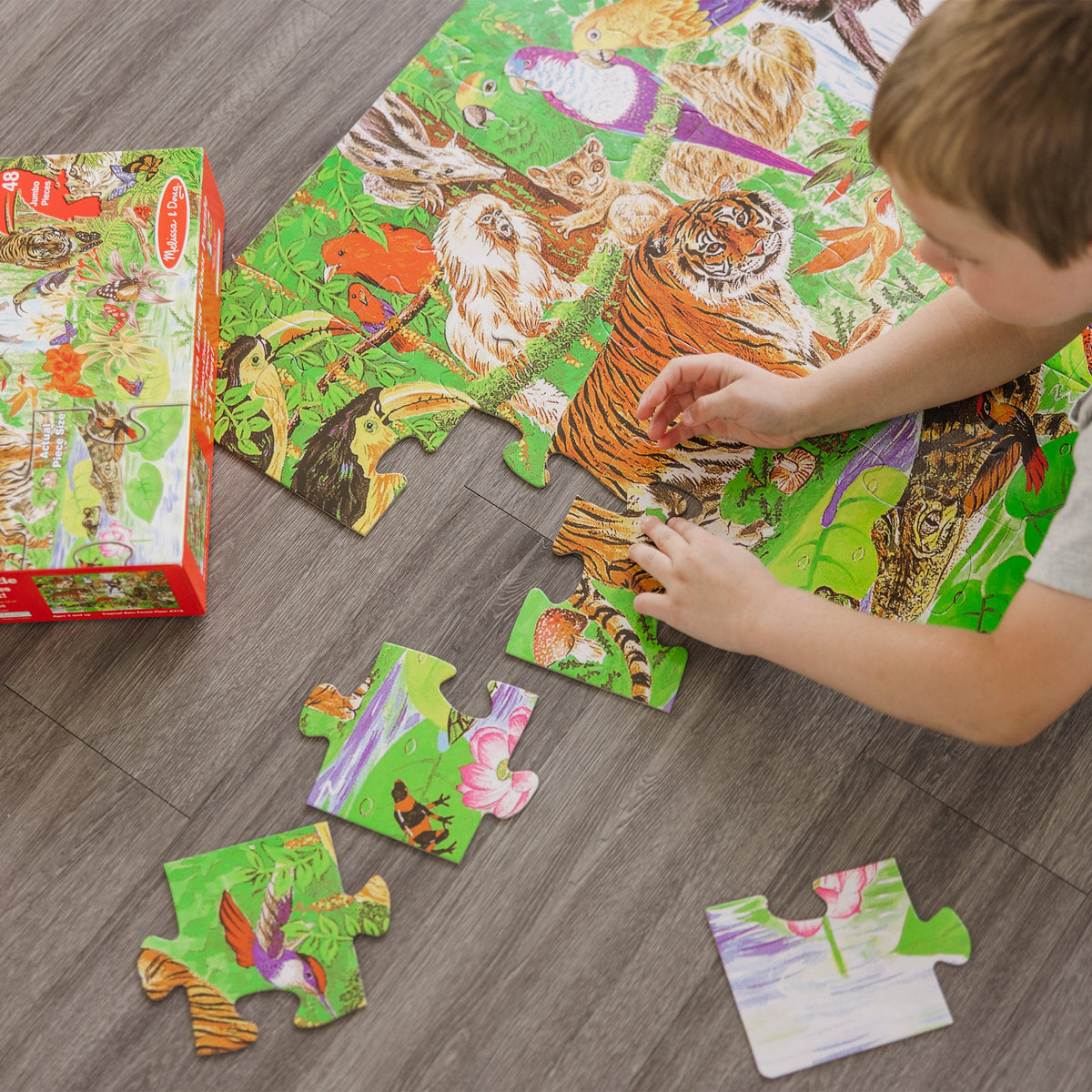 Educational Rainforest Floor Puzzle - 48 Pieces