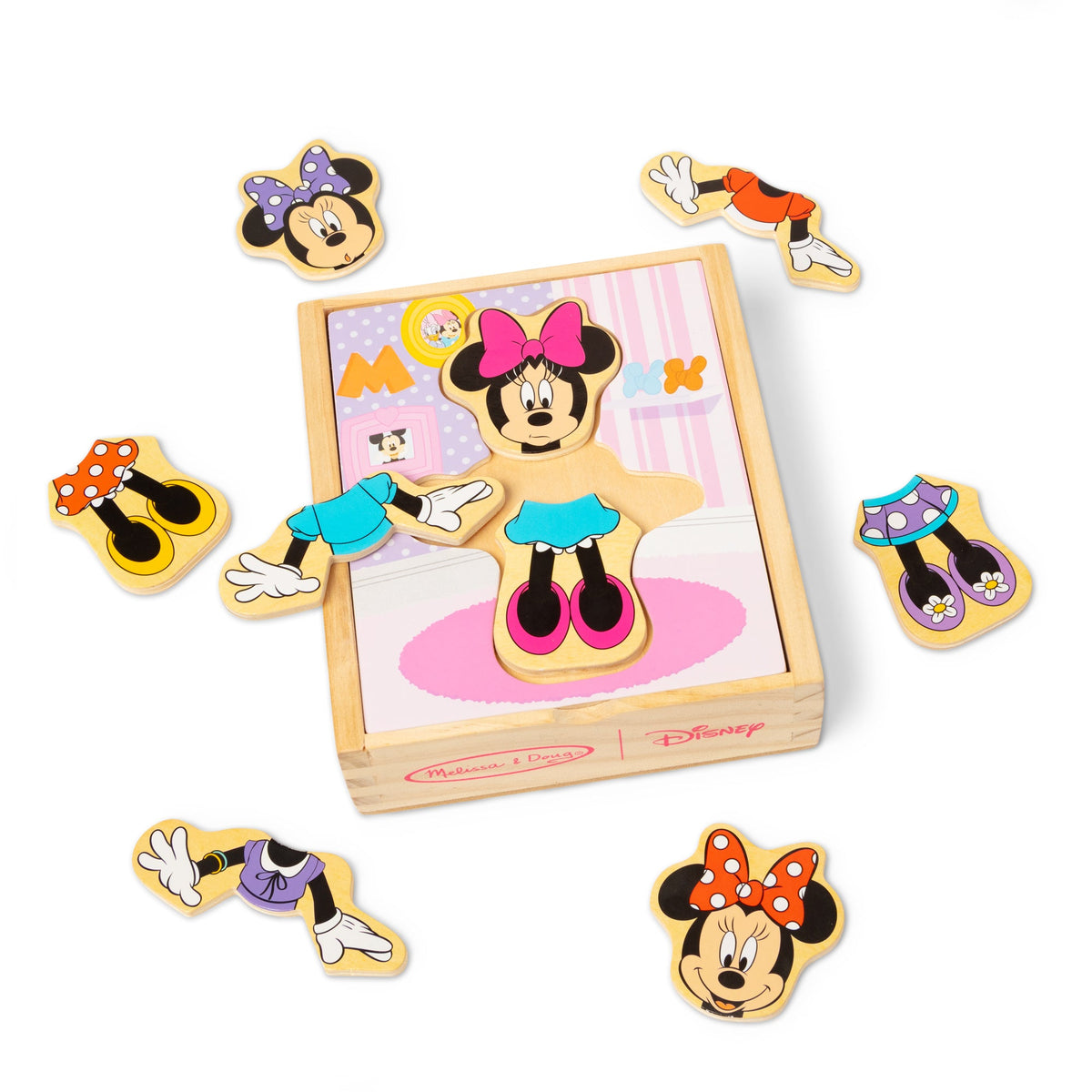 Educational Disney Minnie Mouse Wooden Mix & Match Dress-Up Puzzle